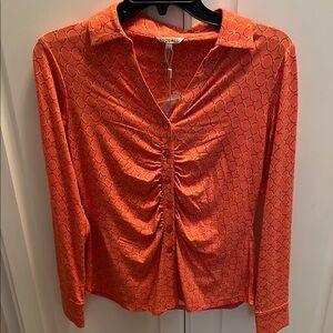 ESQUALO Orange Blouse Vibrant and Chic
